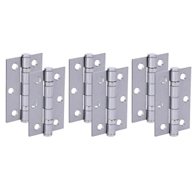 Image of HANDLEZONE® Door Hinges 3 Pairs 76mm / inch Ball Bearing, with Screws Satin Chrome