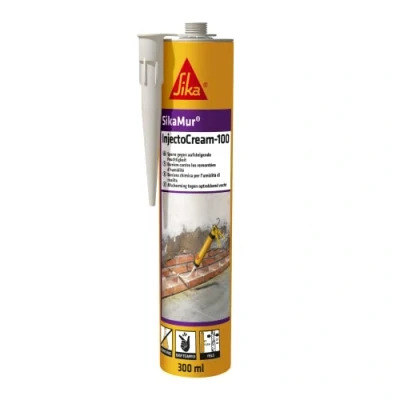 Image of Sika SikaMur InjectoCream 100, Treatment Against Hair Growth / Moisture Rise in Walls, 300ml, White