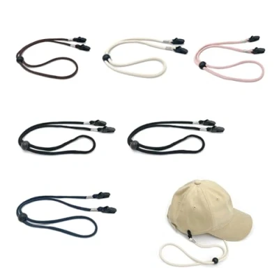 Image of HAOXYO 6 Pcs Hat Retainer Clips,Adjustable Strap Clips,Windproof Bucket Rope Clip,Anti Lost Clip for Fishing,Hiking,Camping,Travel,Boating (Black,Pink,Beige,Blue,Coffee)