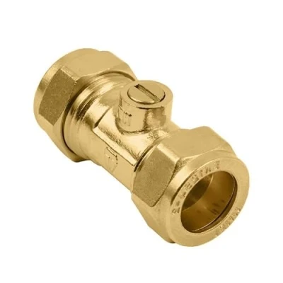 Image of 15mm Brass Isolation Valve Economy (Known as isolating Valve/Isolation / with Screwdriver Slot/isolating Valve)