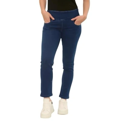 Image of MYT Womens Elasticated High Waist Jeans Trousers Tummy Control Stretch Ladies Denim Jeggings Blue 12