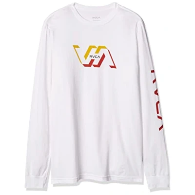 Image of RVCA Men&#039;s Graphic Long Sleeve Crew Neck Tee Shirt T, Facets L/S/White, Medium