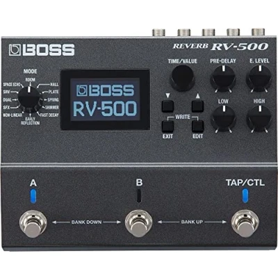 Image of BOSS Rv 500 Reverb Effects Pedal, Powerful And Versatile Processor; Studio Level Sound with First In Class 32 Bit Ad/Da, Floating Point Processing, 96 Khz Sampling Rate