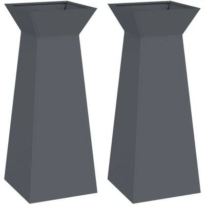 Image of vidaXL Plant Stand Anthracite Plastic 40 x 101 cm Decorative Inlays