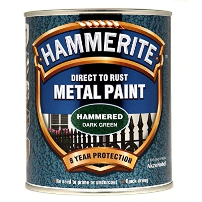 Image of Hammerite Metal Paint Hammered 750ml Dark Green by