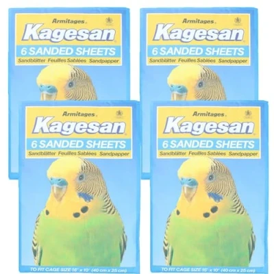 Image of AB Tools 24 Sanded Sheets Sandpaper Cage Lining Budgies Caged Birds 25x40cm