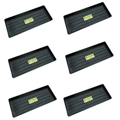 Image of Optimal Products Plastic Grow Bag Growbag Tray Garden Plant Watering Trays Pots Planters Halos Outdoors Gardening Greenhouse Germination (6)