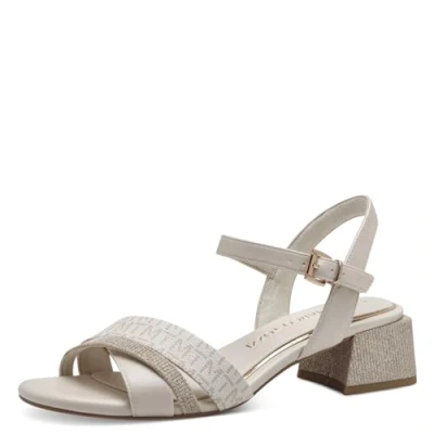 Image of MARCO TOZZI Women&#039;s 2 28324 42 Heeled Sandal, CREAM COMB, 5