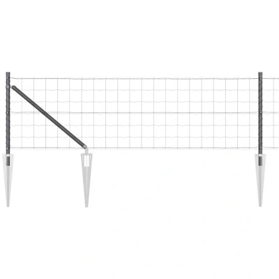 Image of vidaXL Euro Fence with 7 Spike Posts 0.8x10 m Galvanised Steel Grey