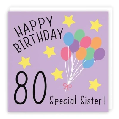 Image of Hunts England Sister 80th Birthday Card Happy 80 Special Original Collection Age