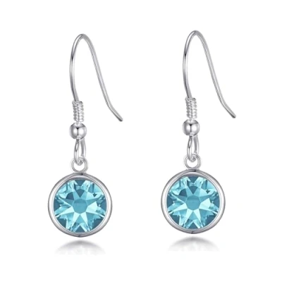 Image of Philip Jones Light Blue Crystal Drop Earrings Created with Zircondia® Crystals