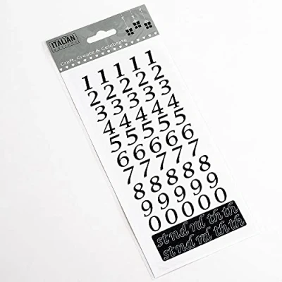 Image of 15mm Script Black Glitter Self Adhesive Sticker Numbers Craft Embellishment
