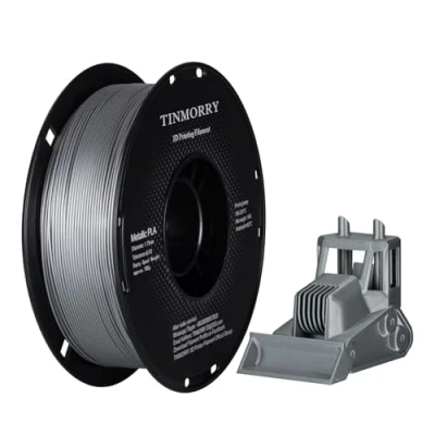 Image of TINMORRY Metallic PLA (Polylactic Acid) 3D Printer Filament, 1.75 mm, 1 kg, Spool, Silver