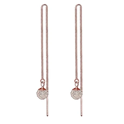 Image of Elli Earrings Ladies Ear Hanger Ball Glamorous with Crystals in 925 Sterling Silver