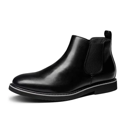 Image of Bruno Marc Men&#039;s Chelsea Boots Ankle Formal for Men SBBO2218M E,Size 9,Black,SBBO2218M E