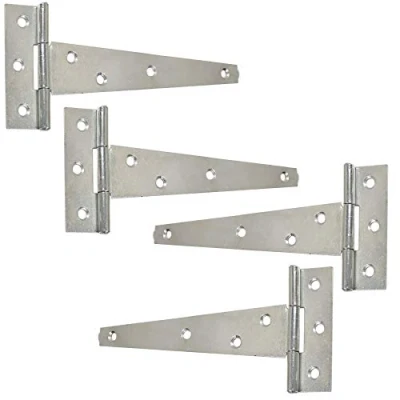Image of 2X Pairs of Galvanised 250mm/10&quot; T Hinges Zinc Gate/Trailer/Shed Tee