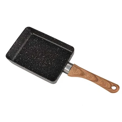 Image of Lazmin Japanese Nonstick Omelette Pan, Aluminium Portable Square Frying Pan Poached Egg Small Kitchen Cooker