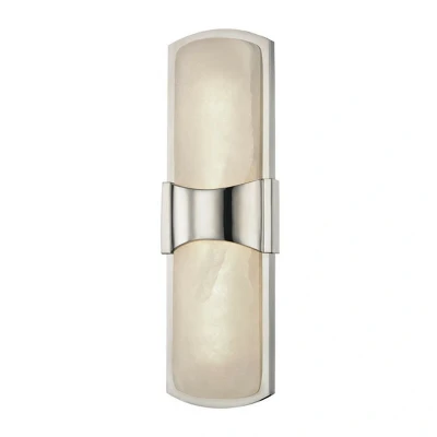 Image of Valencia Led Wall Sconce Polished Nickel, Alabaster, 3000K