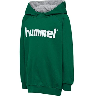 Image of hummel Children&#039;s HMLGO KIDS COTTON LOGO HOODIE Hooded Pullover Evergreen, 140