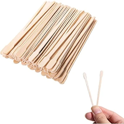 Image of Bipra® Tongue Depressors Large Waxing Spatulas Wooden for Wax Hair Removal,Natural Wood,Non sterile, Eyebrow Spatulas, Mini (Rounded 200pcs)