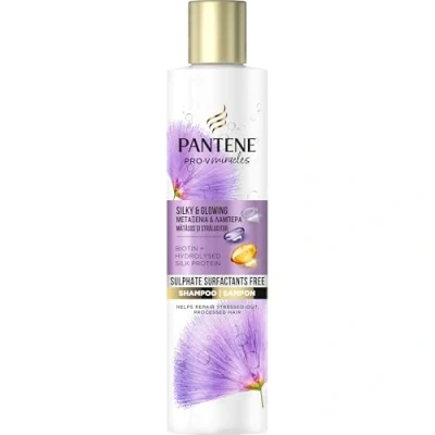 Image of Pantene Pro V Miracles Silky &amp; Glowing Shampo 225ml, Sulfate Free with Biotin Hydrolised Silk Protein