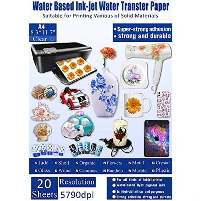 Image of 20 Sheets Decal Paper Inkjet Clear Premium Water Transfer Transparent Printable Slide Decals A4 Size