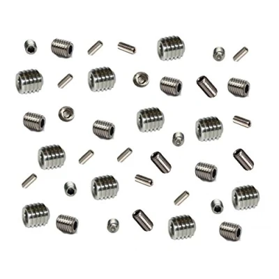 Image of Grub Screws Metric Thread (Mixed 48 PACK) A2 Stainless Steel 12 x M3,M4,M5 &amp; M6 5mm Socket Cup Point Allen Key Screw