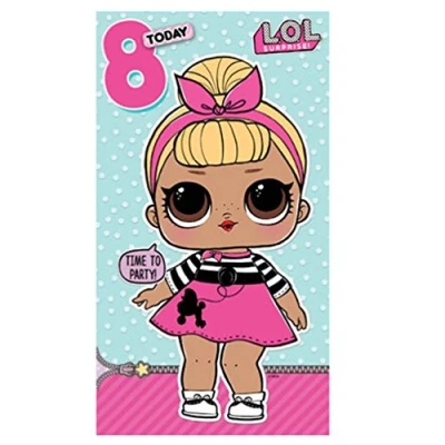 Image of LOL Surprise LO004 8th Birthday Card Multi Colour