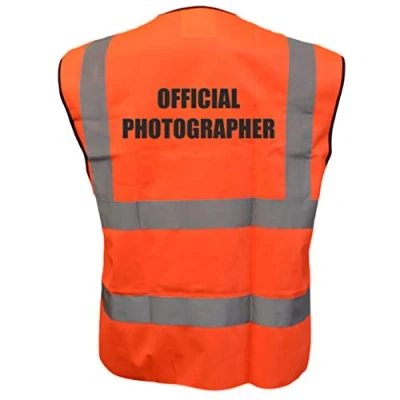 Image of Orange Hi Vis Vest OFFICIAL PHOTOGRAPHER Waistcoat Safety XXX Large