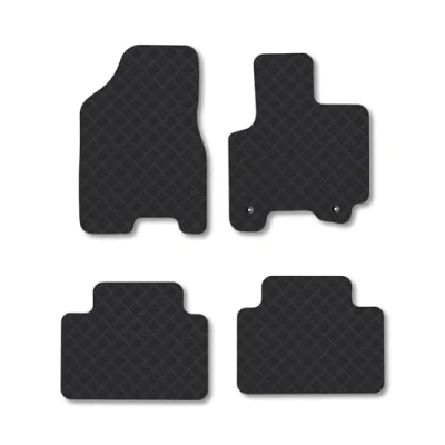 Image of Rubber Car Mats Compatible with Kia Sportage (2005 2009) Tailored Fit Floor Set Accessory Black Custom 4 Pieces Clips Anti Slip Backing, Heavy Duty &amp; Waterproof