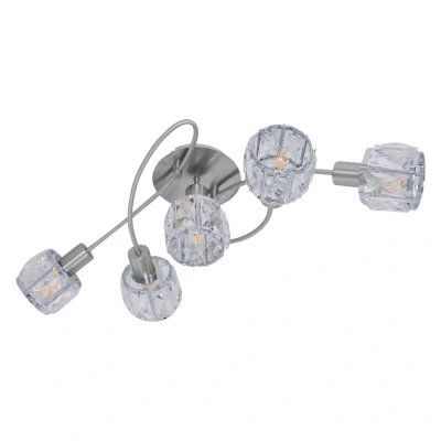Image of Josefa Multi Arm Semi Flush Ceiling Lamp Steel Blank 5xE14 3000K