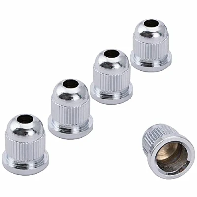 Image of Musiclily Pro 13.2mm Steel Through Body String Mounting Ferrules for Electric Bass, Chrome (Set of 5)