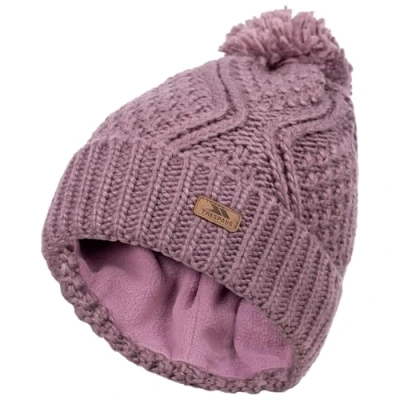 Image of Trespass Womens Zyra Fleece Lined Bobble Hat Rose Tone