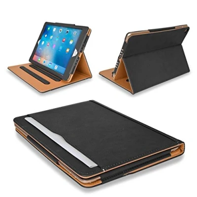Image of MOFRED® New Black &amp; Tan 9.7 inch Apple iPad Pro (Launched 2016) Leather Case
