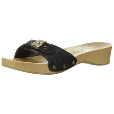 Image of Dr. Scholl&#039;s Shoes Women&#039;s Classic Slide Sandal, Black Snake Print, 5.5 UK