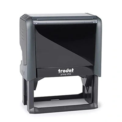 Image of Trodat Printy 4926 Personalised Custom Office, Business and Teacher Stamp Allows Up to 8 Lines of Text Impression Size 72 x 35 mm Self Inking with 5 Ink Pad Colours Choose from