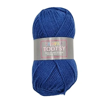 Image of FabFinds Baby Double Knitting Wool Yarn Soft Chunky for Scarf Crochet Machine Washable (Denim, 5)