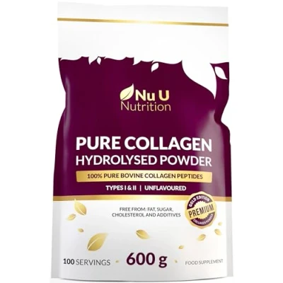Image of Collagen Powder 600g 100 Servings High Grade Pure Bovine 100% Peptides Hydrolysate with 8 Essential Amino Acids Unflavoured Hydrolysed Resealable Pouch