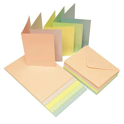 Image of Craft UK 279 C6 Card and Envelope pack of 50 Mixed Paste