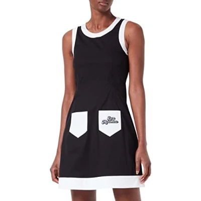 Image of Love Moschino Women&#039;s Tank top Dress with Flared Skirt, Black White, 42