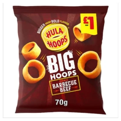 Image of Hula Hoops Big BBQ Beef Crisps 70g PM x Case of 20