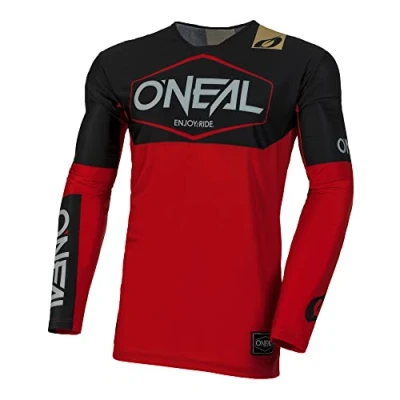 Image of O&#039;Neal Motocross Shirt Long Sleeve MX MTB Mountainbike Lightweight Material, Ergonomic Slim Fit Cut Mayhem Jersey Hexx V.24 Adult Red Black Size S