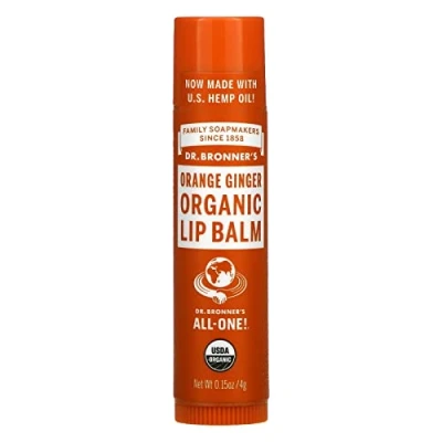 Image of Dr Bronner&#039;s Organic Orange Ginger Lip Balm, 1 Pack (1 x 4 g)