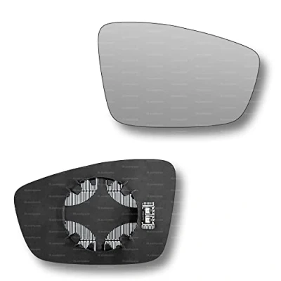 Image of Less4spares Replacement Wing Mirror Glass Right Compatible with Skoda Octavia 2013 2020 CLIP ON Driver Off side Heated Convex