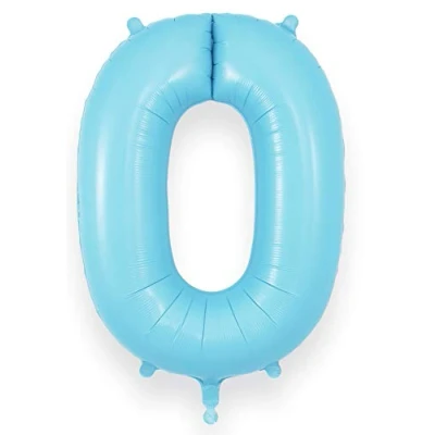 Image of Oaktree UK 34&quot; Number 0 Matte Blue Foil Balloon