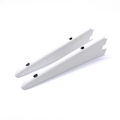 Image of Twin Slot Shelving Brackets White Heavy Duty Steel Bracket Pack of 2 170mm / 17cm