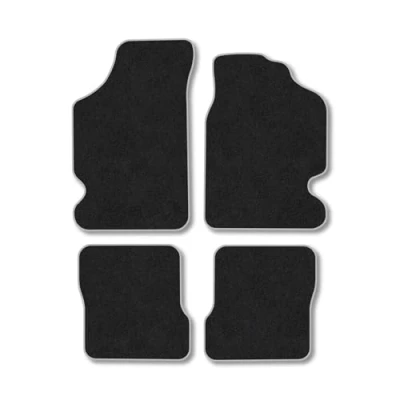 Image of Car Mats Compatible with Citroen Saxo (1996 2003) Tailored Fit Grey Carpet Floor Set Accessory Custom 4 Pieces Anti Slip Backing &amp; Binding Trim Edge