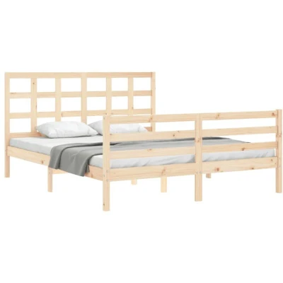 Image of vidaXL Bed Frame without Mattress 160x200 cm Solid Wood Pine