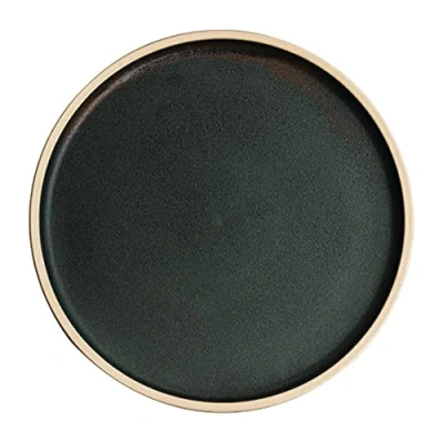 Image of Olympia Canvas Flat Round Plate Green Verdigris 250mm (Pack of 6)
