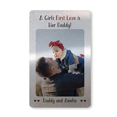 Image of Red Ocean Daddy Gifts from Daughter Personalised Wallet Card Insert Birthday Fathers Day Gift for Him Keepsake